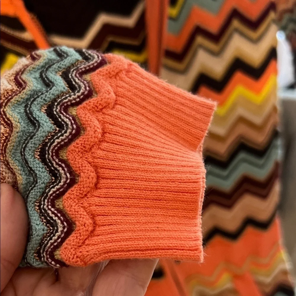 Missoni for Target Zigzag Knit Cardigan in orange and Yellow blue brown siz 12 g